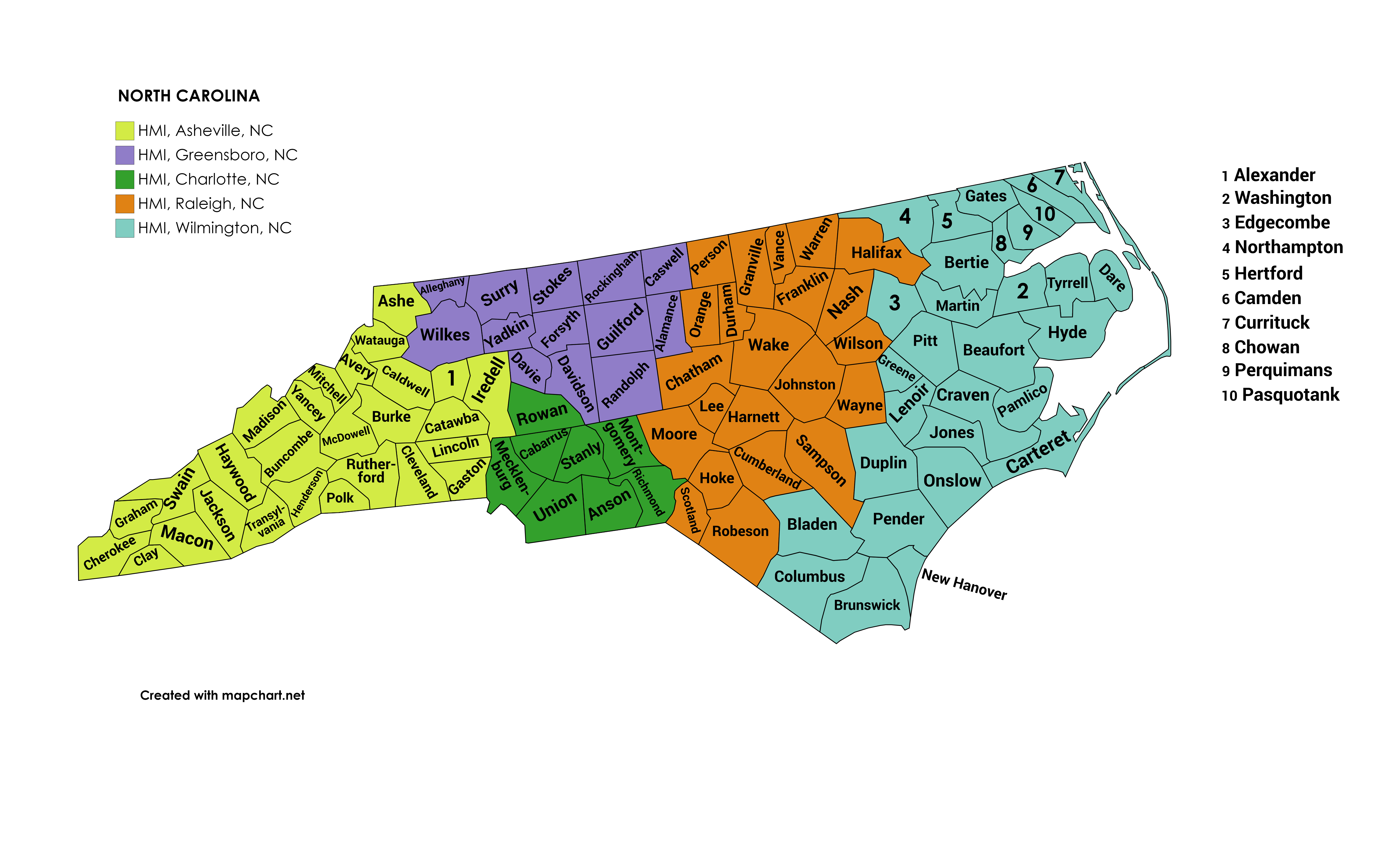 Watch North Carolina's Counties Take Shape